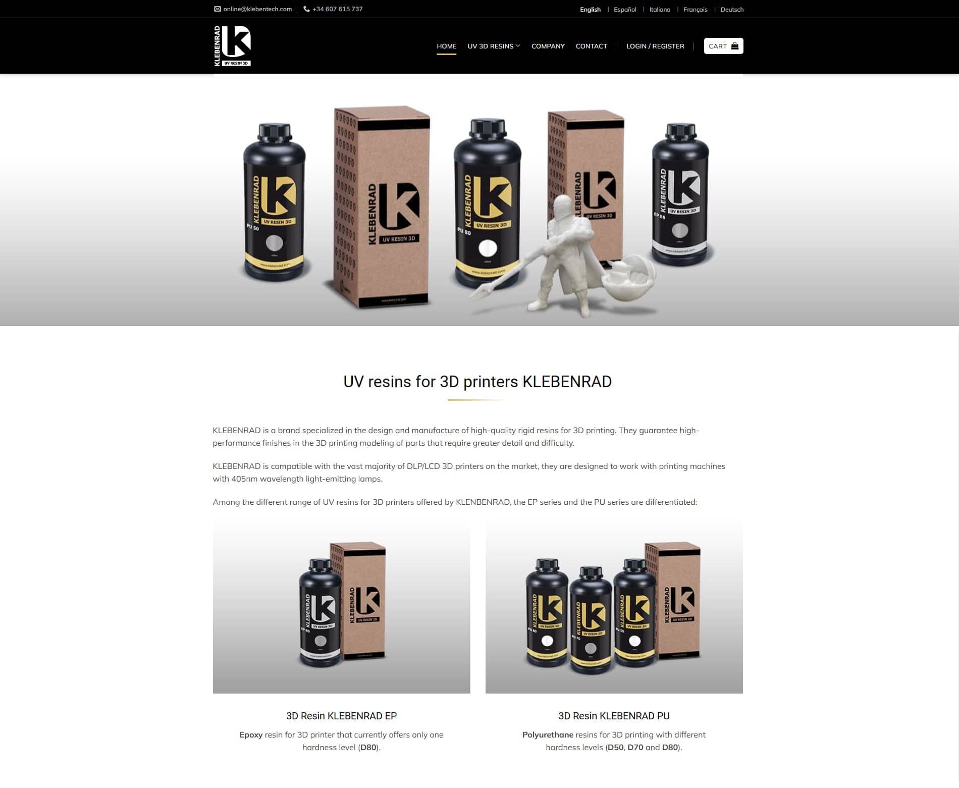 Diseño de la tienda online de Klebenrad