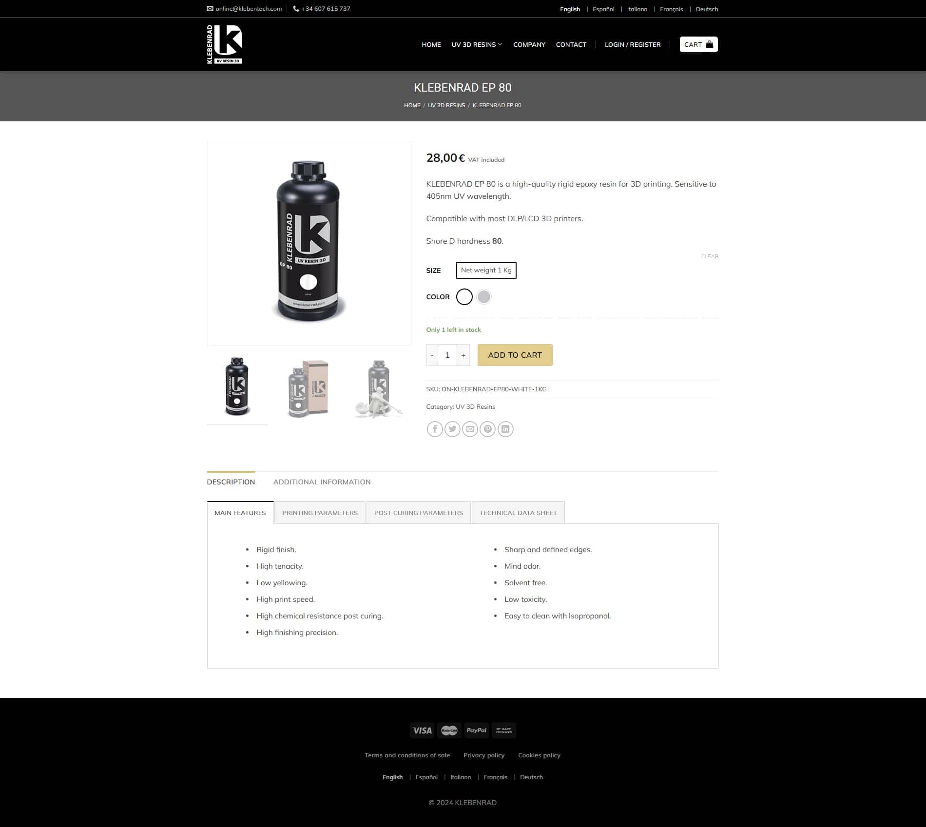 Diseño de la tienda online de Klebenrad