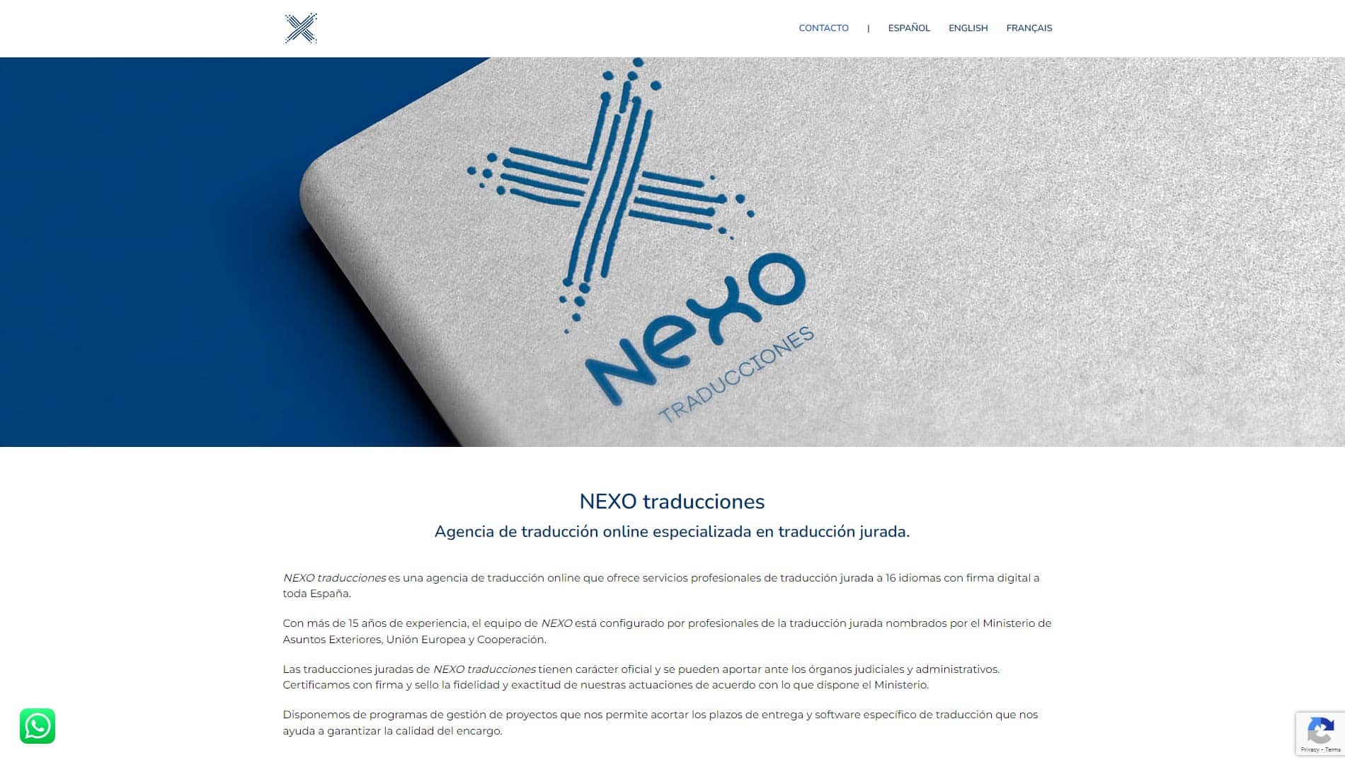 Web de Nexo Traducciones
